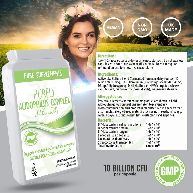Probiotic Acidophilus Capsules 10 billion for Women and Men 120