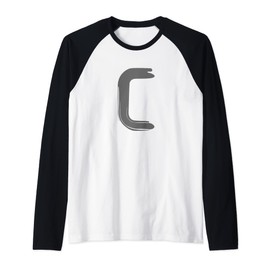 Creative Bold Dark Grey Letter C - Alphabet - Marker Design Raglan Baseball Tee