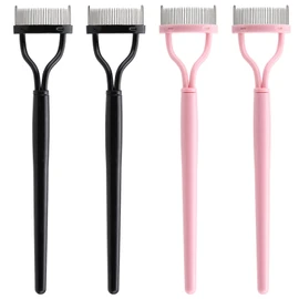 4 piezas separador de pestañas de metal para dientes de rímel, peine definidor de pestañas, herramienta separadora de pestañas
