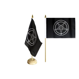 Flaggenfritze Baphomet Church of Satan Table Flag + Free Sticker