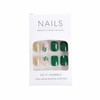 MISUD Press on Nails Short Square Fake Nails Glossy Glue