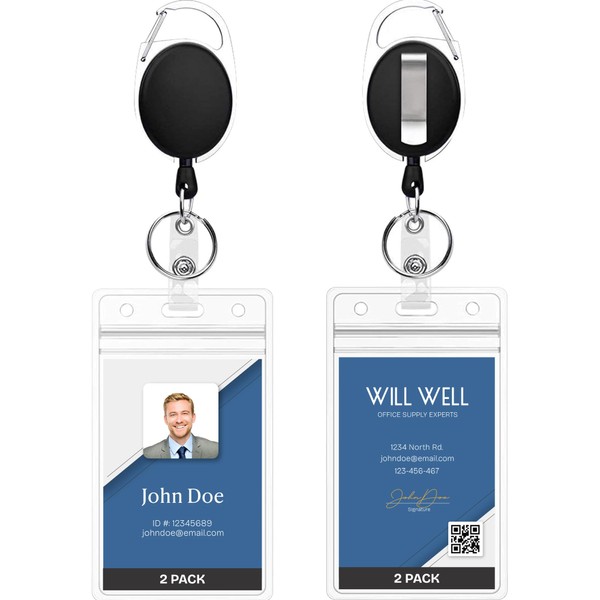 Will Well Will Well ID Badge Holders with Clip and