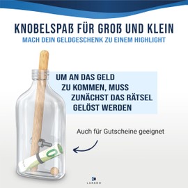 LUKEDO Bottle Safe – Money Gifts Birthday Complete Set Including Gift Packaging, Ideal as Voucher Packaging & Youth Consecration Gifts