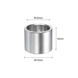 QUARKZMAN Stainless Steel Spacer 12 mm Hole x 15 mm OD x 12 mm Length Screw Spacer Bushing Smooth Design Round Metal Spacer for 12 mm ID Screws Bolts and Rods Pack of 10