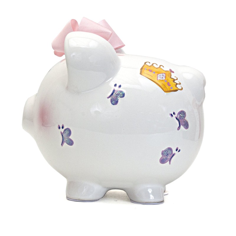 Child to Cherish Ceramic Piggy Bank for Girls, Princess Castle