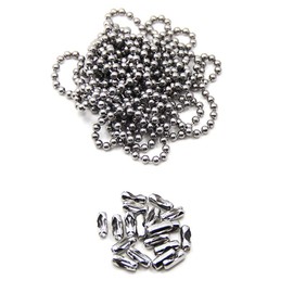 6m Ball Chain Basicon Chain Nickel Plated Steel 4.5mm with 20 Connectors Fits Ball Chain Roller Chain Extension Chain Bead Chain Jewellery Making
