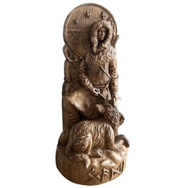 JUAPL Vidar Statue，Skadi Statue，Scandinavian Pantheon Viking Pagan asatru Heathen god and Goddess Norse Gods Altar Mythology ，Creative Desktop Decorations (Skadi)