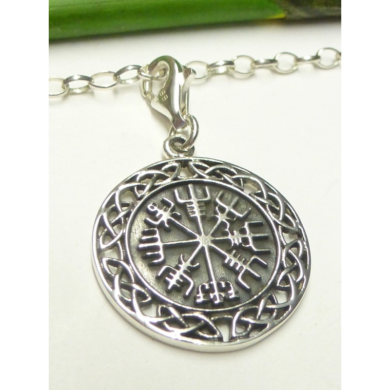 Silberschmuck - BG Sterling Silver Viking Compass Charm Gift Jewelry