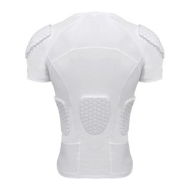 MK MOSSE KARNE Padded Football Shirt Chest Protector Heart Guard Padded Compression Shirt 6-Pads Protective Gear for Baseball,Basketball,Paintball
