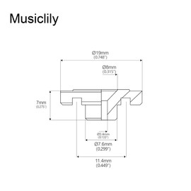 Musiclily Pro Steel Round Vintage Bass String Guide Retainer for Jazz Bass/Precision Bass Electric Bass, Nickel