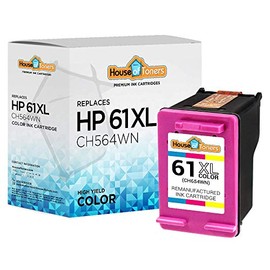 HouseOfToners Remanufactured Ink Cartridge Replacement for HP 61XL 61 XL for Hp Envy 4500 5530 5534 5535 Deskjet 1000 1056 1010 1510 1512 2540 3050 050A Officejet 2620 4630 (1 Color)