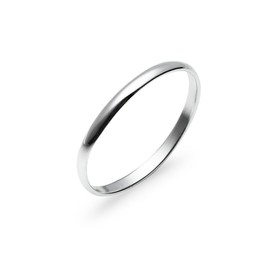 Sterling Silver Wedding Band 2mm For Men Women Unisex Ring Size 10