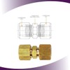Ice Maker Water Line Brass Compression Tube Fitting, Union, 1/8”