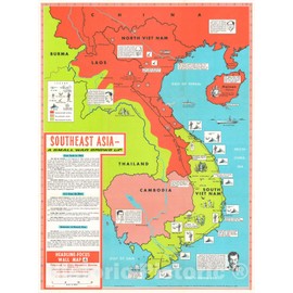 Historic Map : Southeast Asia During The Vietnam War, 1965, Vintage Wall D?or : 33in x 44in