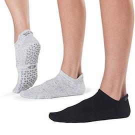 Tavi Noir Women’s Savvy Non-Slip Socks Multi-Pack - Grip Barre, Dance, Yoga Socks, Haze & Ebony, Small