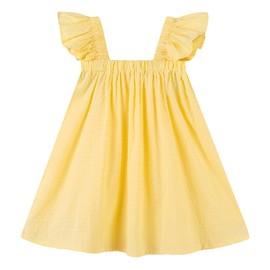 LNKXRTY Baby Girls Cotton Dress Sleeveless Swiss Dot Dress Toddler A-Line Casual Dress Sleeveless Baby Cute Party Dresses 688 Yellow 90