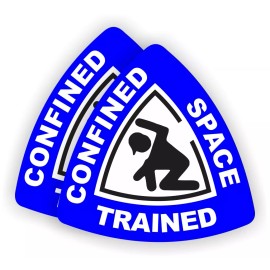 Unbranded/Generic Confined Space Trained Hard Hat Stickers | Safety Helmet Decals Labels ~BLU