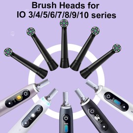 10 Pcs Replacement Toothbrush Heads Compatible with Oral B iO, Brush Heads Compatible with Oral B iO 3/4/5/6/7/8/9/10 Series Electric Toothbrushes (Black)