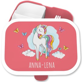 Lunch Box Children's Campus for Mepal - Unicorn Butterflies - 750 ml - Pink - Lunch Box Girls School Preschool Children Gifts Unicorn Butterflies Lunch Box Children's Lunch Boxes Nursery