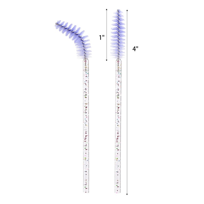 BTYMS 100 Pieces Disposable Eyelash Brush Mascara Wnad Brow Spoolie
