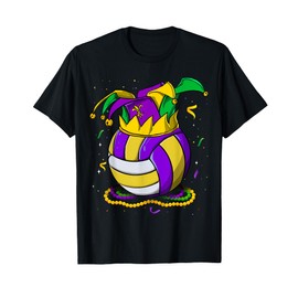 Volleyball Jester Hat Mardi Gras Carnival Player T-Shirt