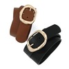 Earnda 2 Pack Black Brown Leather Belts for Women Casual