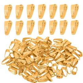 PATIKIL 8.5x3.5mm Snap Bail Hook Pinch, 200Pcs Alloy Pendant Charm Clasp Connectors Bail for Necklace Jewelry Making Bracelet Dangle DIY Crafts, Light Gold