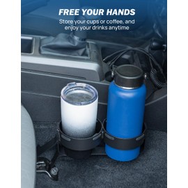 JOYTUTUS Under Seat Cup Holder Compatible with 2016-2023 Tacoma 3rd Gen Side Double Cup Holder Expander Organizer, Only for Passenger Side