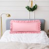 PiccoCasa Soft Microfiber Plain Bolster Pillowcase with Decorative Ruffle and