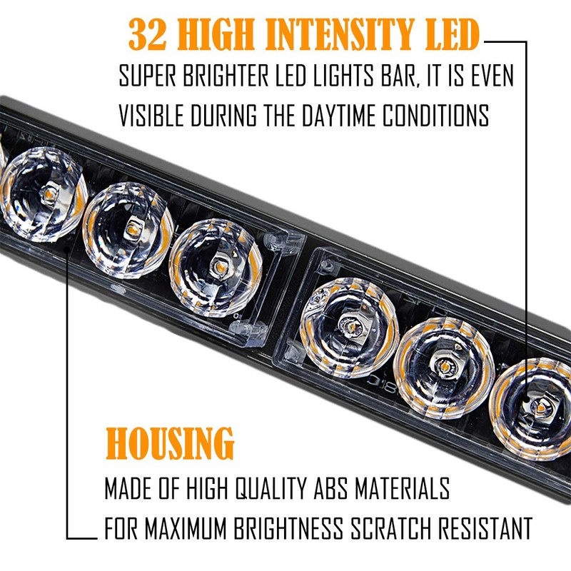 Amber/Blue Emergency Strobe Light Bar 36 In 13 Flash Patterns