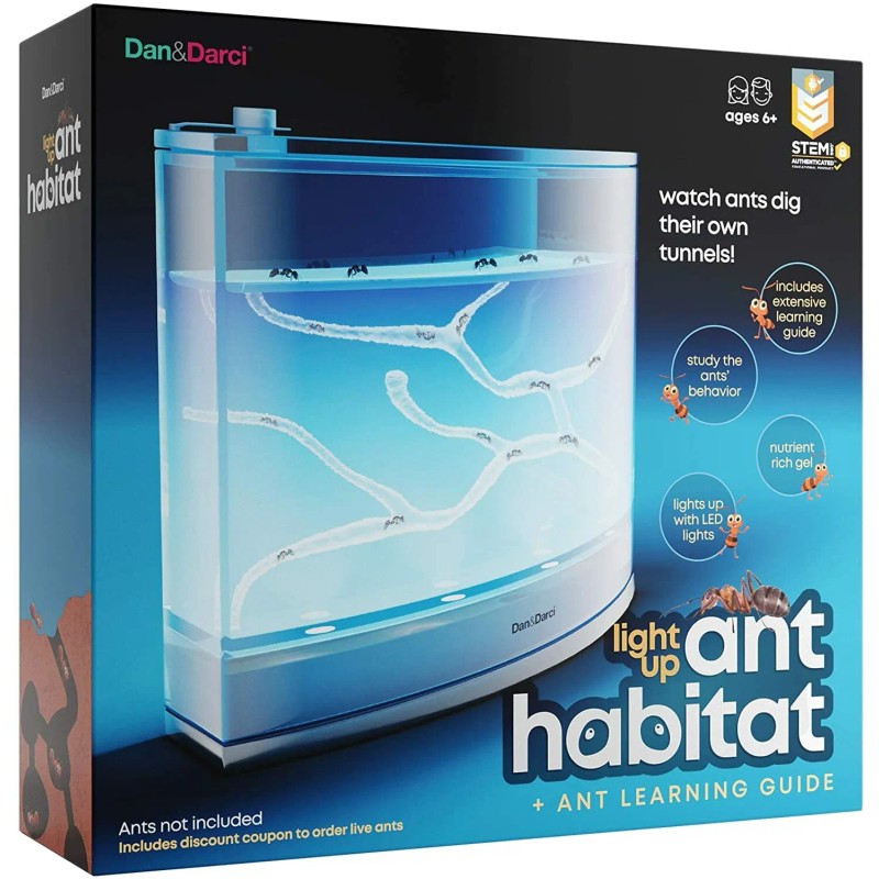 Dan&Darci Light-up Ant Habitat for Kids - Ant Colony with
