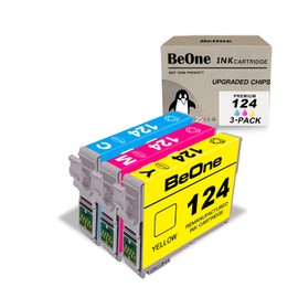 BeOne Remanufactured Ink Cartridge Replacement for Epson T124 124 to use with Stylus NX125 NX127 NX130 NX230 NX330 NX420 NX430 Workforce 320 323 325 435 Printer (3-Pack; 1Cyan, 1Magenta, 1Yellow)