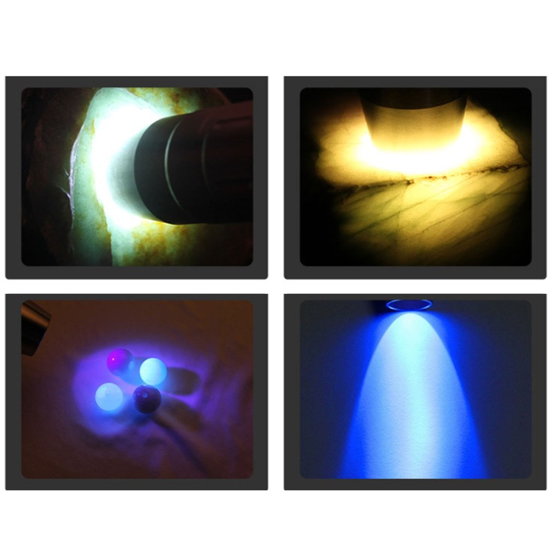 Identification Flashlight 3LED 3 Color Modes High Brightness Pocket Jade