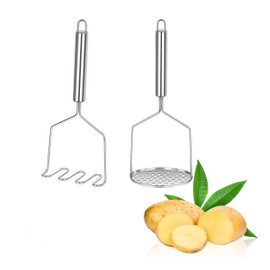 Weenwill Potato Mashers,2Pcs Mashed Potatoes Masher Stainless Steel Potato Ricer Masher with Firm Grip Masher Kitchen Tool for Potatoes,Vegetables,Berries,Fruits,Baby Food,Avocado