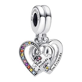 Puzzle Piece Hearts Splittable Friendship Charm 925 Sterling Silver Pendant,Jewelry Beads Gifts for Women Bracelet&Necklace
