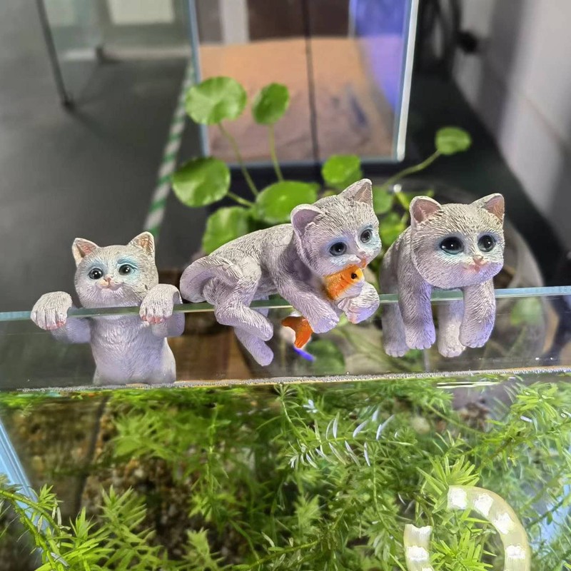 JARPSIRY 3 Pcs Resin Hanging Cat Figurines Planter Pot Hanger
