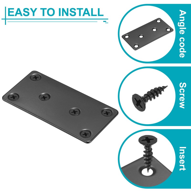 sourcing map 5 Set Mending Plate Metal Flat Bracket Straight