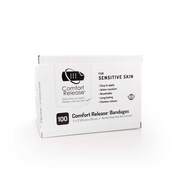 Comfort Release® 1" x 3" (Box 100) Sensitive Skin Bandages