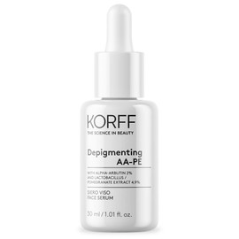 Korff Depigmenting AA-PE Face Serum Treatment for Correcting Hyperpigmentazine, Reduces Spots, Light Skin, Anti-Wrinkle and Anti-Age, Sustainable Packaging, 30 ml Format