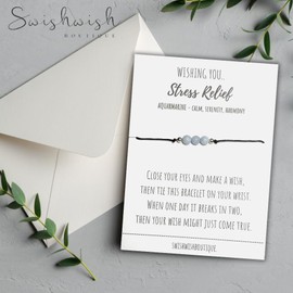 Stress Relief Crystal Bracelet, Crystal Gifts, Soothing Crystals, Aquamarine Bracelet, Letterbox Gift, Crystal Bracelets for Women, Make a Wish Bracelet