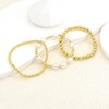 Layered Bead Bracelet Set Stacking Baroque Pearl Dainty Plated Gold