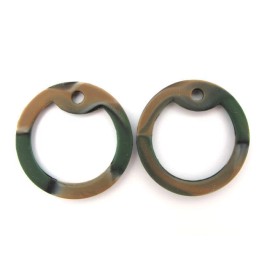4 Woodland Camo Silicone Military Army Dog Tag Silencers Rubber Silencer