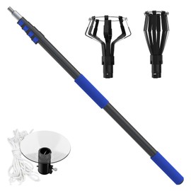 SKGPOLE 18FT Reach Light Bulb Changer for High Ceilings with Telescopic Extension Pole, 3-12 Foot Light Bulb Extension Pole Changer with Baskets and Suction Cup for High Ceilings and Recessed Lights