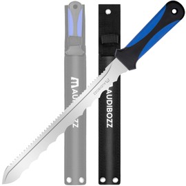 maudibozz Insulation Knife - Sod Cutter Knife: stainless steel 11.14-Inch sharp blade, double side utility Lawn Repair Saw with Nylon Sheath