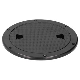 8in Round Deck Plate UV-Resistant Black Inspection Hatch Cover Fits for Marine Boat RV