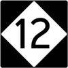 CafePress Route 12 Road Sign Square Car Magnet 3 X
