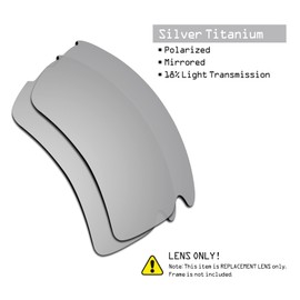 SmartVLT Men's Silver Titanium Replacement Lenses for Oakley Flak 2.0 XL OO9188 Sunglass