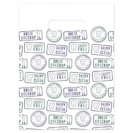 Dental Stamp Dental Giveaway Bags, 9" x 12", 100 Pack