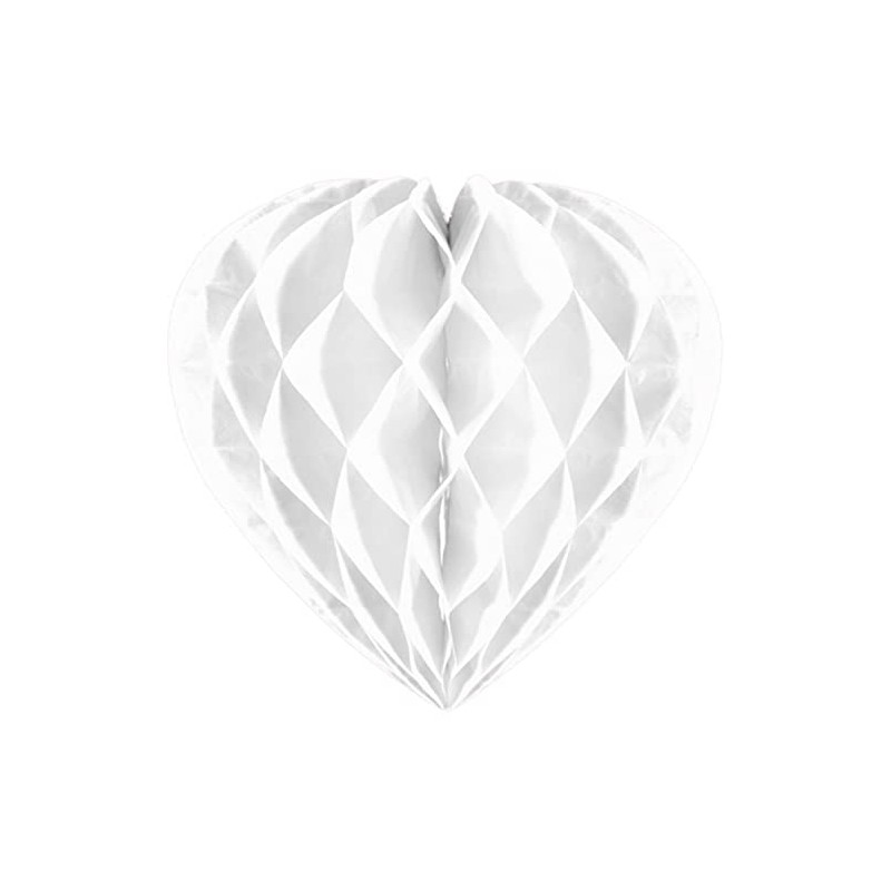 Carta a nido d’ape a forma di cuore bianca -