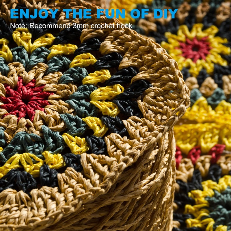 PATIKIL Natural Cotton Raffia Yarn 328 Yard, Crochet Raffia Paper